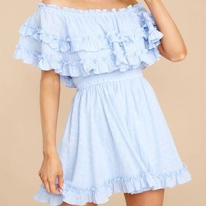 Sky Blue off the shoulder dress